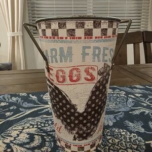 Hobby Lobby Rustic Farm Fresh Eggs Bucket - Red, Blue, Brown